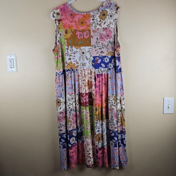 Johnny Was Cosmo Easy Fit Tea Length Sleeveless Floral Patchwork Boho Dress 3X - Picture 3 of 8